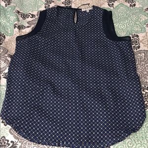 Navy blue sleeveless blouse